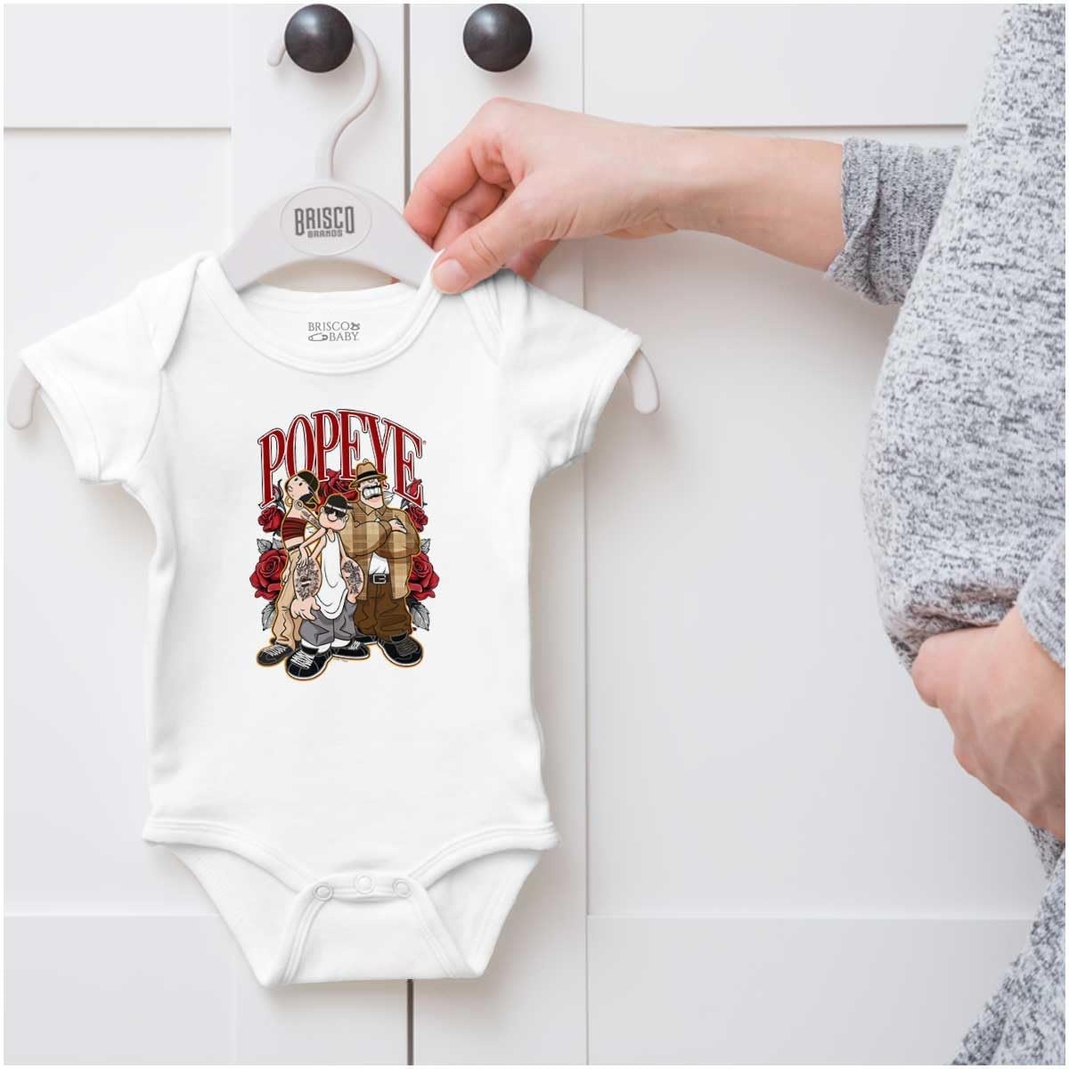 image:imagePopeye and Friends Urban Cholo LA West Coast Baby Romper Boys or GirlsWhite Rose Gang