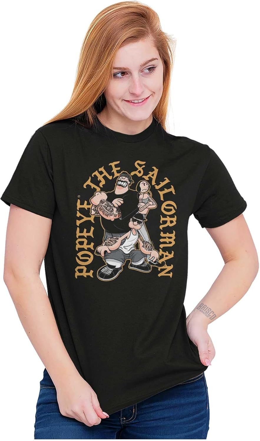 image:imagePopeye and Friends Urban Cholo LA West Coast Graphic T Shirt Men or WomenBlack Friends With Attitude