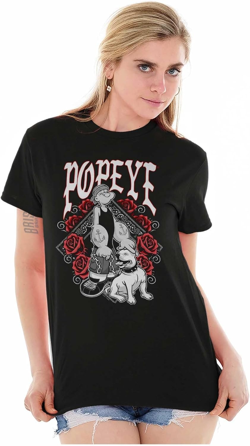 image:imagePopeye and Friends Urban Cholo LA West Coast Graphic T Shirt Men or WomenBlack Popeye Bandana