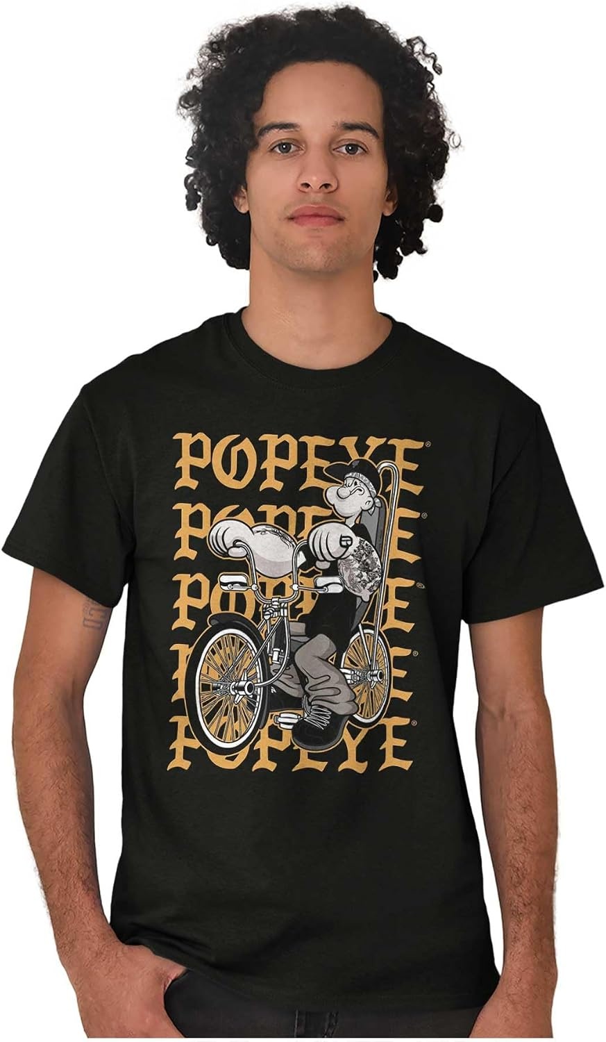 image:imagePopeye and Friends Urban Cholo LA West Coast Graphic T Shirt Men or WomenBlack Urban Biker