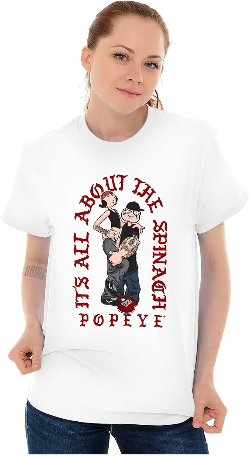 image:imagePopeye and Friends Urban Cholo LA West Coast Graphic T Shirt Men or WomenWhite All About the Spinach