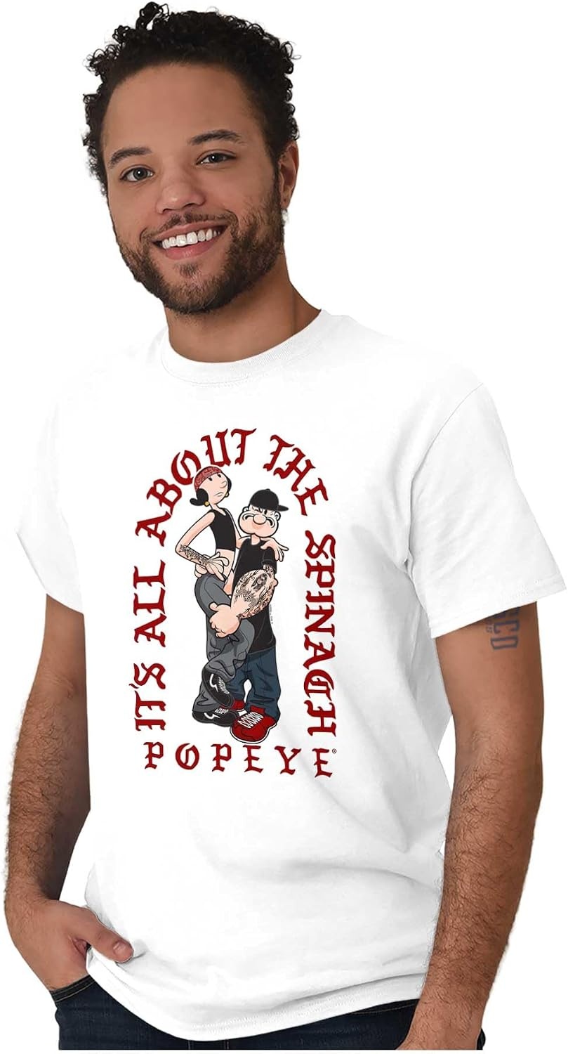 image:imagePopeye and Friends Urban Cholo LA West Coast Graphic T Shirt Men or WomenWhite All About the Spinach