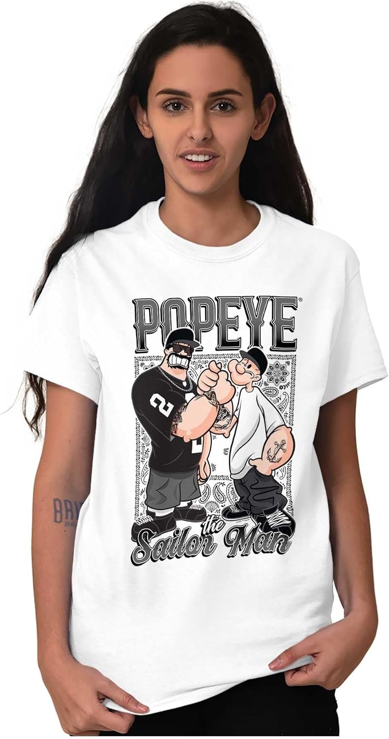 image:imagePopeye and Friends Urban Cholo LA West Coast Graphic T Shirt Men or WomenWhite Homie Bandana