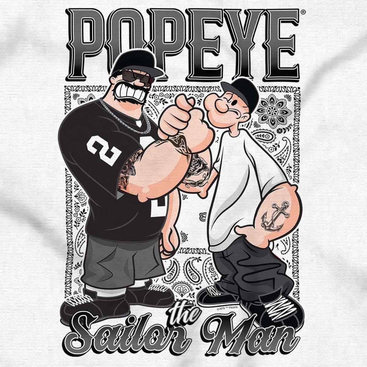 image:imagePopeye and Friends Urban Cholo LA West Coast Graphic T Shirt Men or WomenWhite Homie Bandana