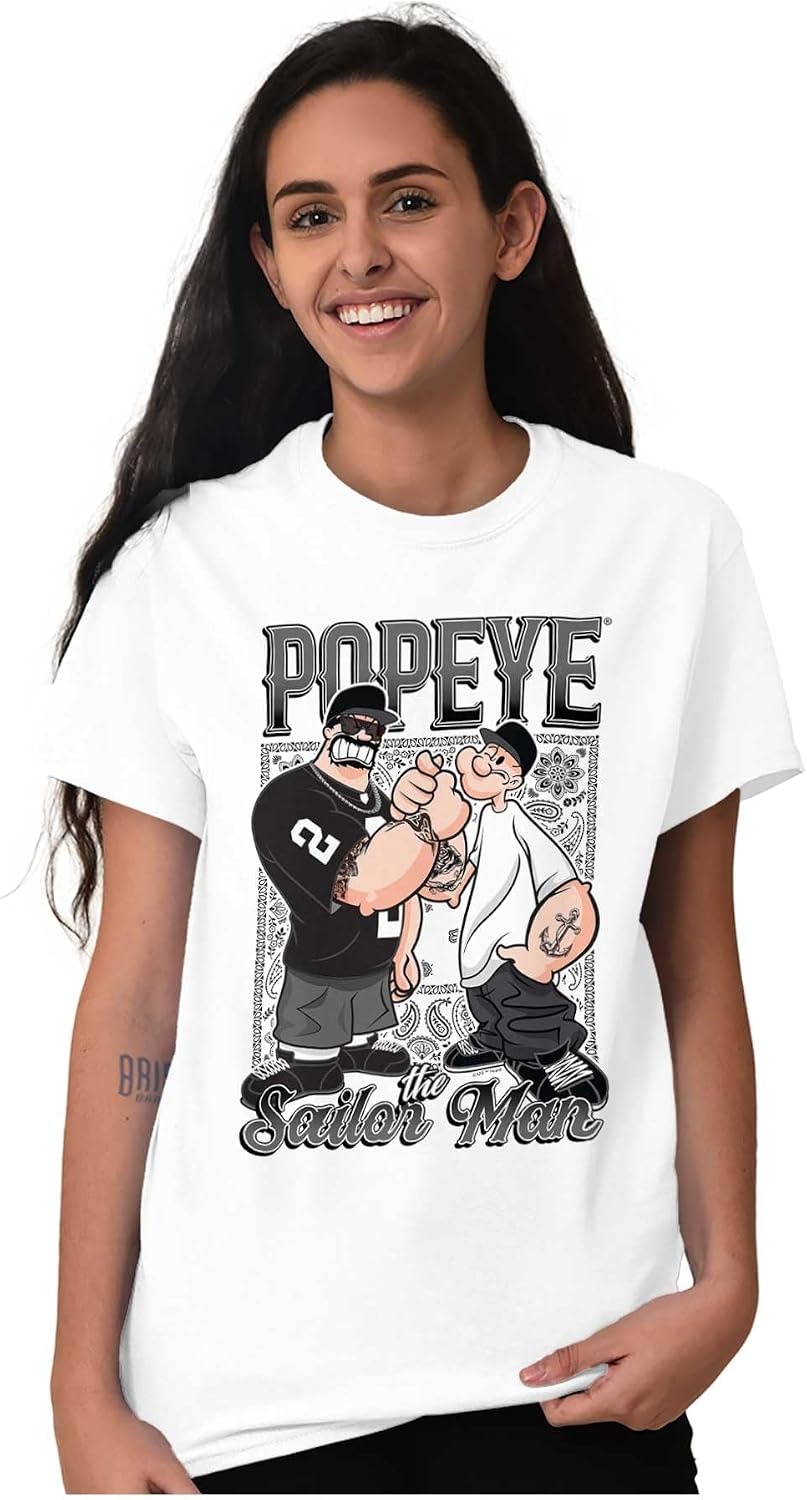 image:imagePopeye and Friends Urban Cholo LA West Coast Graphic T Shirt Men or WomenWhite Homie Bandana