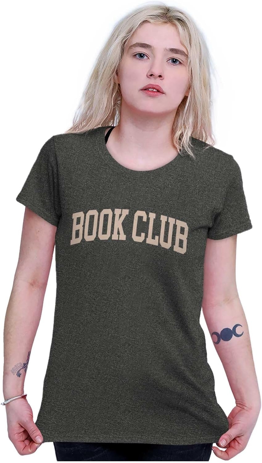 image:imagePreppy Collegiate Library Book Club Womens Slim Fit Graphic TeeBlack
