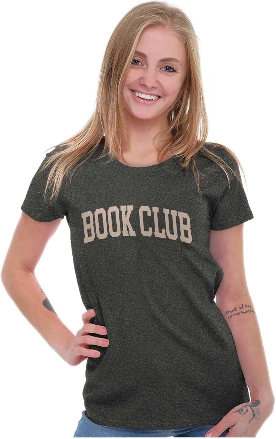 image:imagePreppy Collegiate Library Book Club Womens Slim Fit Graphic TeeBlack