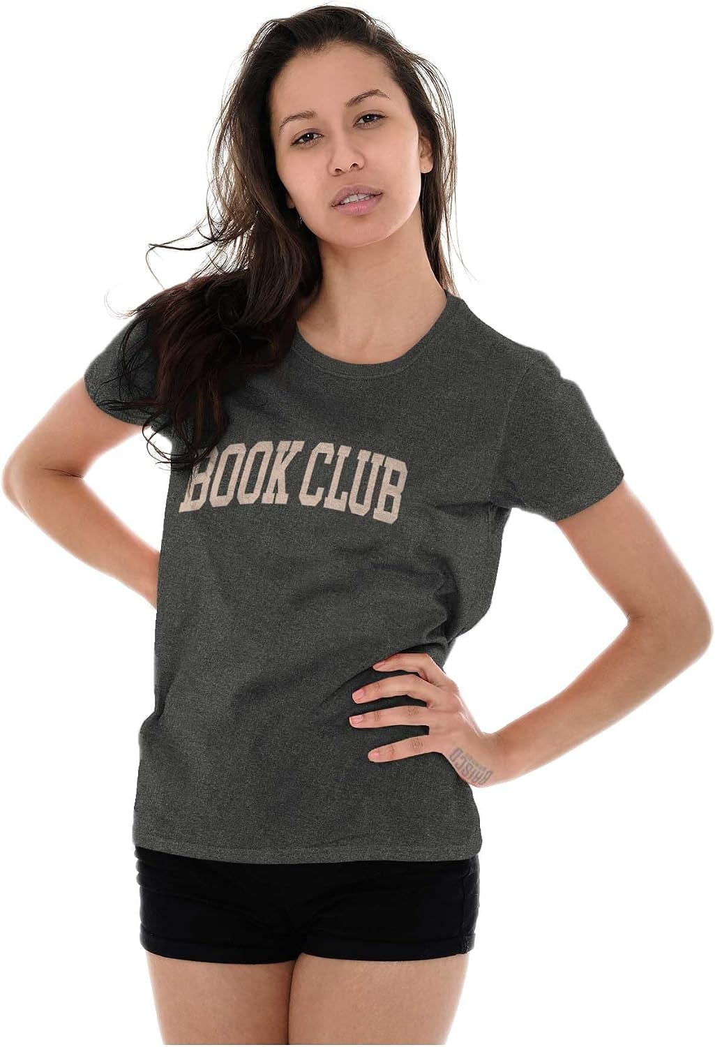 image:imagePreppy Collegiate Library Book Club Womens Slim Fit Graphic TeeBlack