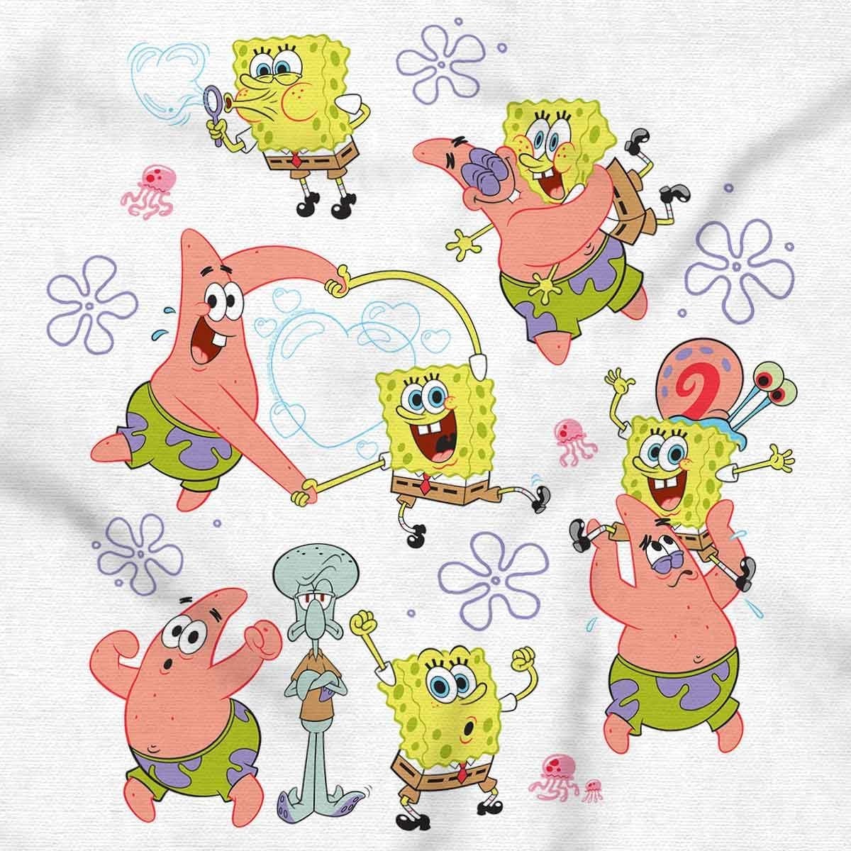 image:imageSpongeBob Patrick Gary Jelly Fishing Baby Bodysuit Jumper GirlsWhite