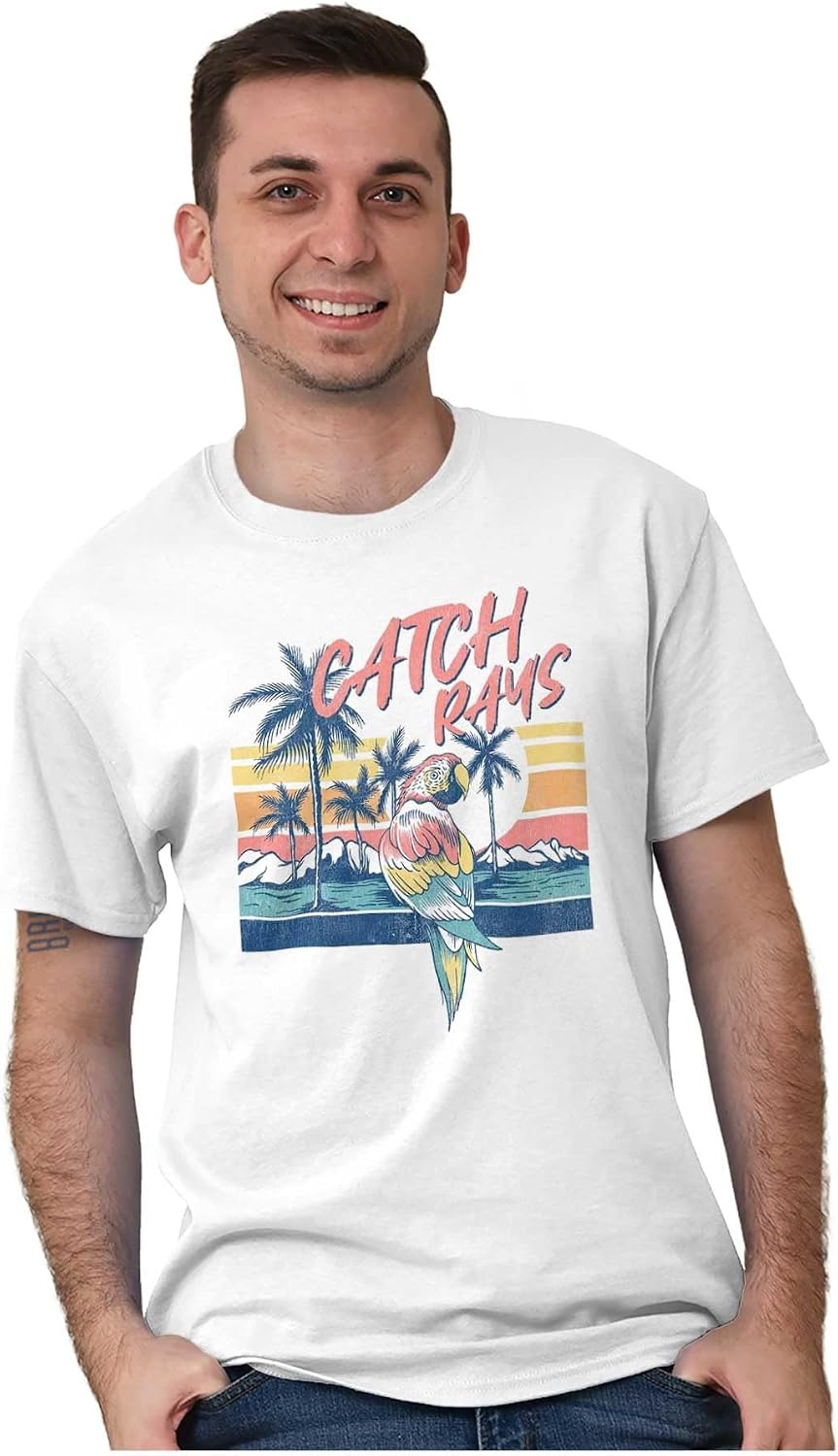 image:imageTropical Beach Parrot Catch Rays Graphic T Shirt Men or WomenWhite