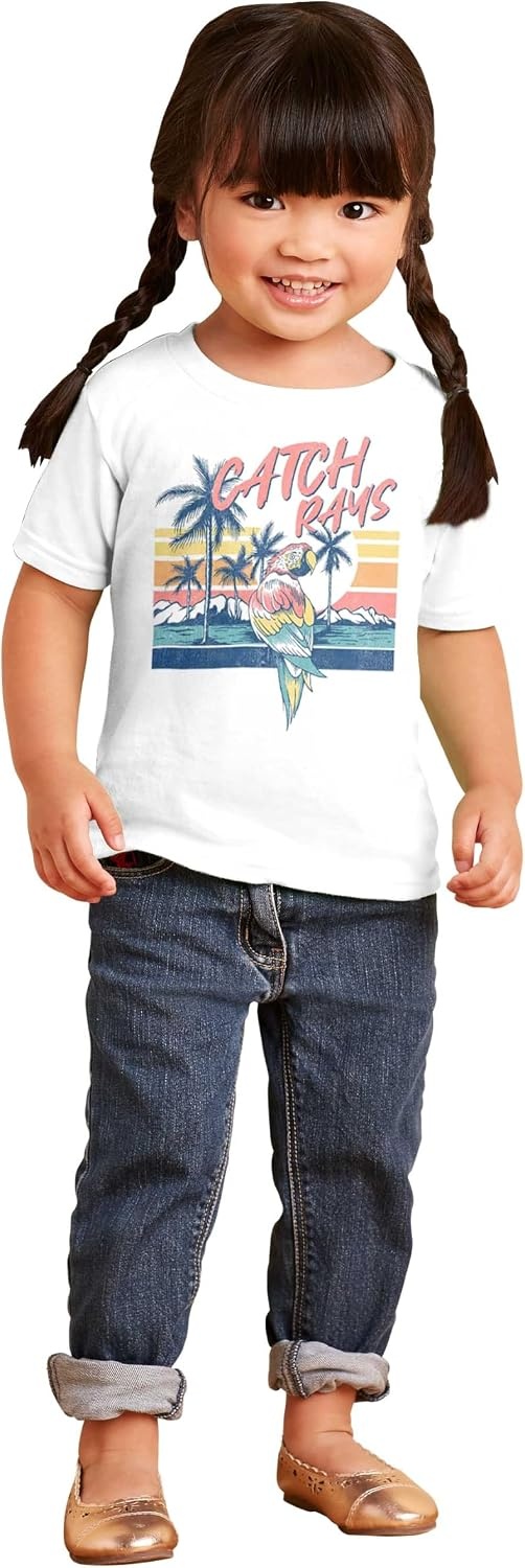 image:imageTropical Beach Parrot Catch Rays Toddler Baby Graphic T ShirtWhite