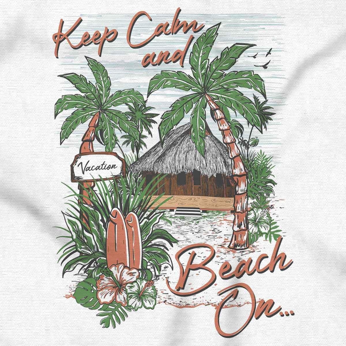 image:imageTropical Keep Calm and Beach On Graphic T Shirt Men or WomenWhite