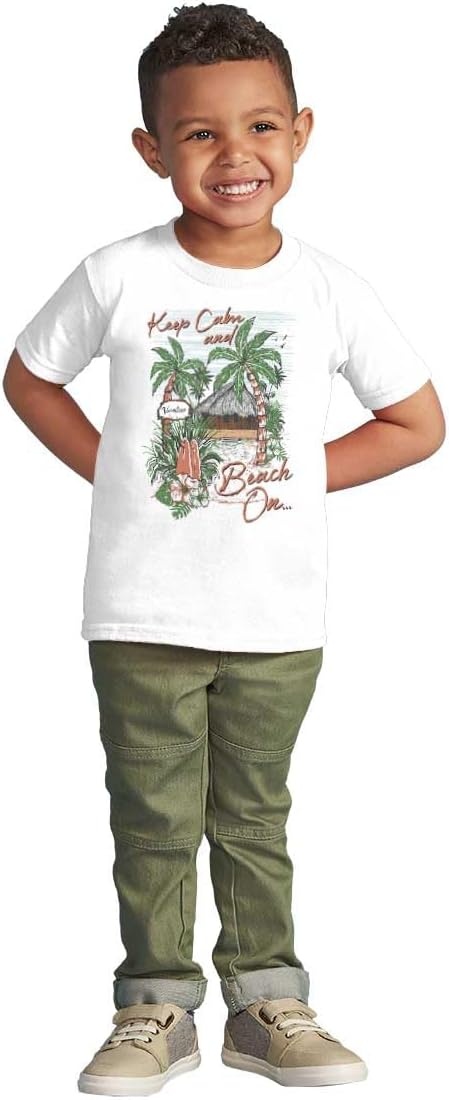 image:imageTropical Keep Calm and Beach On Toddler Baby Graphic T ShirtWhite