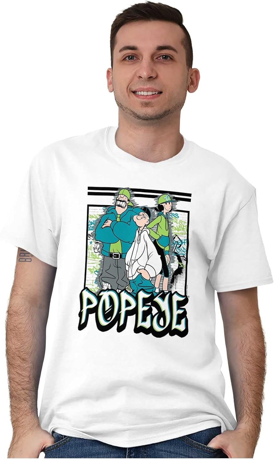 image:imageUrban Popeye Bluto Olive Oyl Cartoons Graphic T Shirt Men or WomenWhite