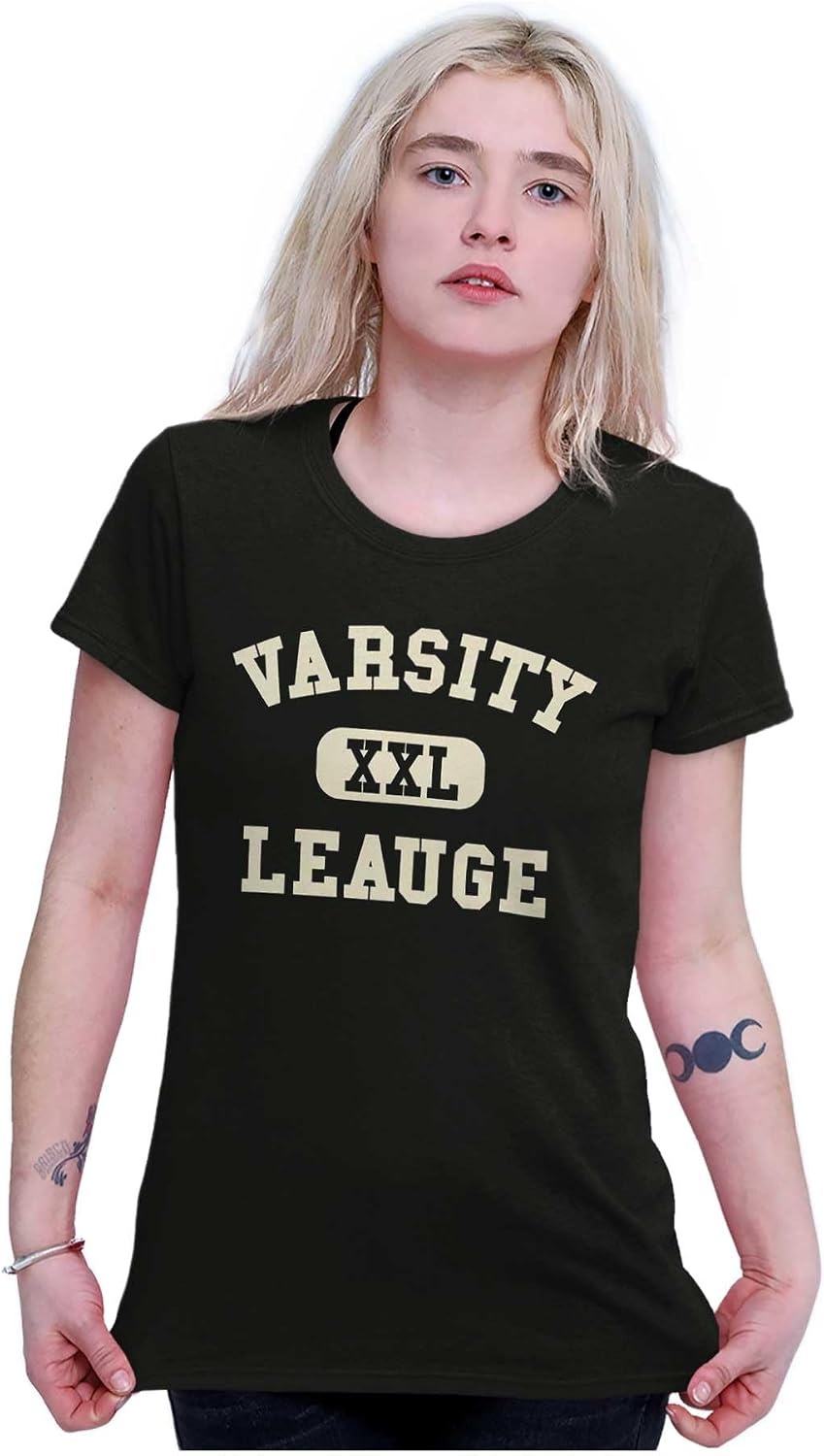 image:imageVarsity League Sports Athlete Fan Womens Slim Fit Graphic TeeBlack
