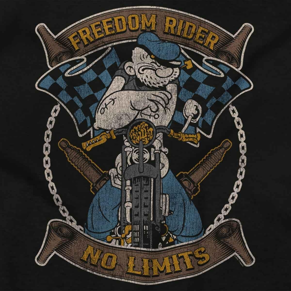 image:imageVintage Popeye Classic Motorcyle Biker Baby Romper Boys or GirlsBlack Freedom Rider