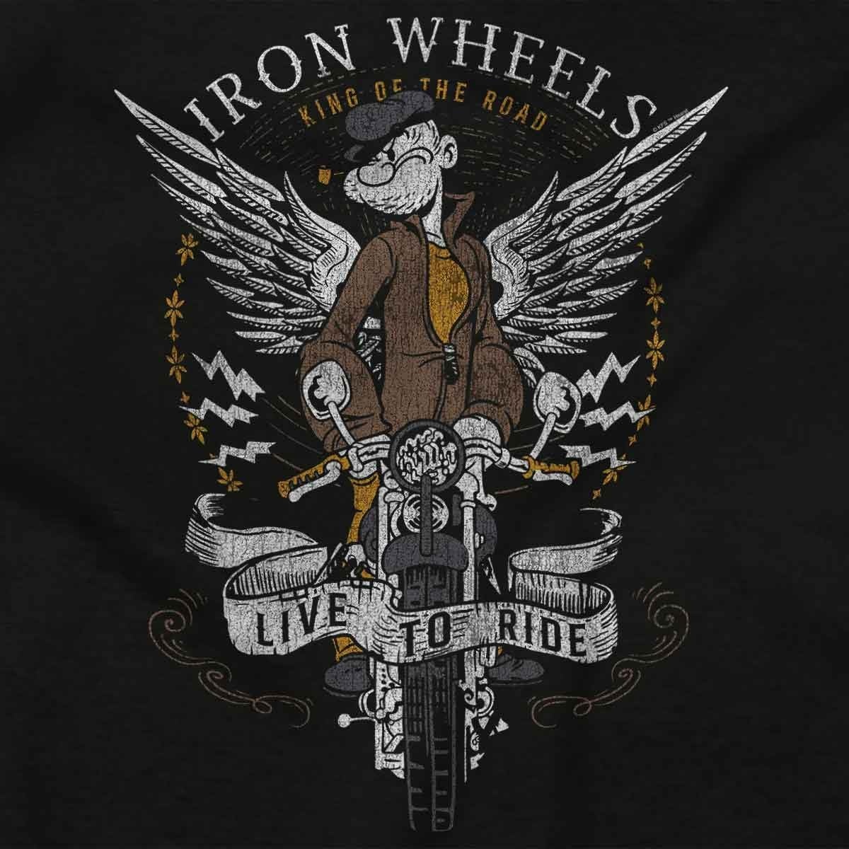image:imageVintage Popeye Classic Motorcyle Biker Baby Romper Boys or GirlsBlack Iron Wheels