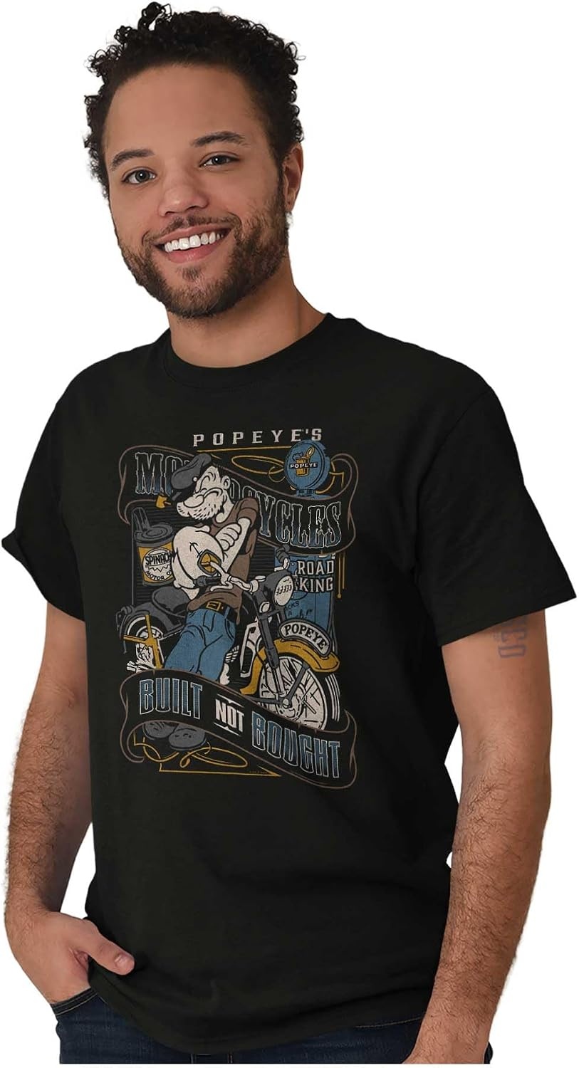 image:imageVintage Popeye Classic Motorcyle Biker Graphic T Shirt Men or WomenBlack Built Not Bought