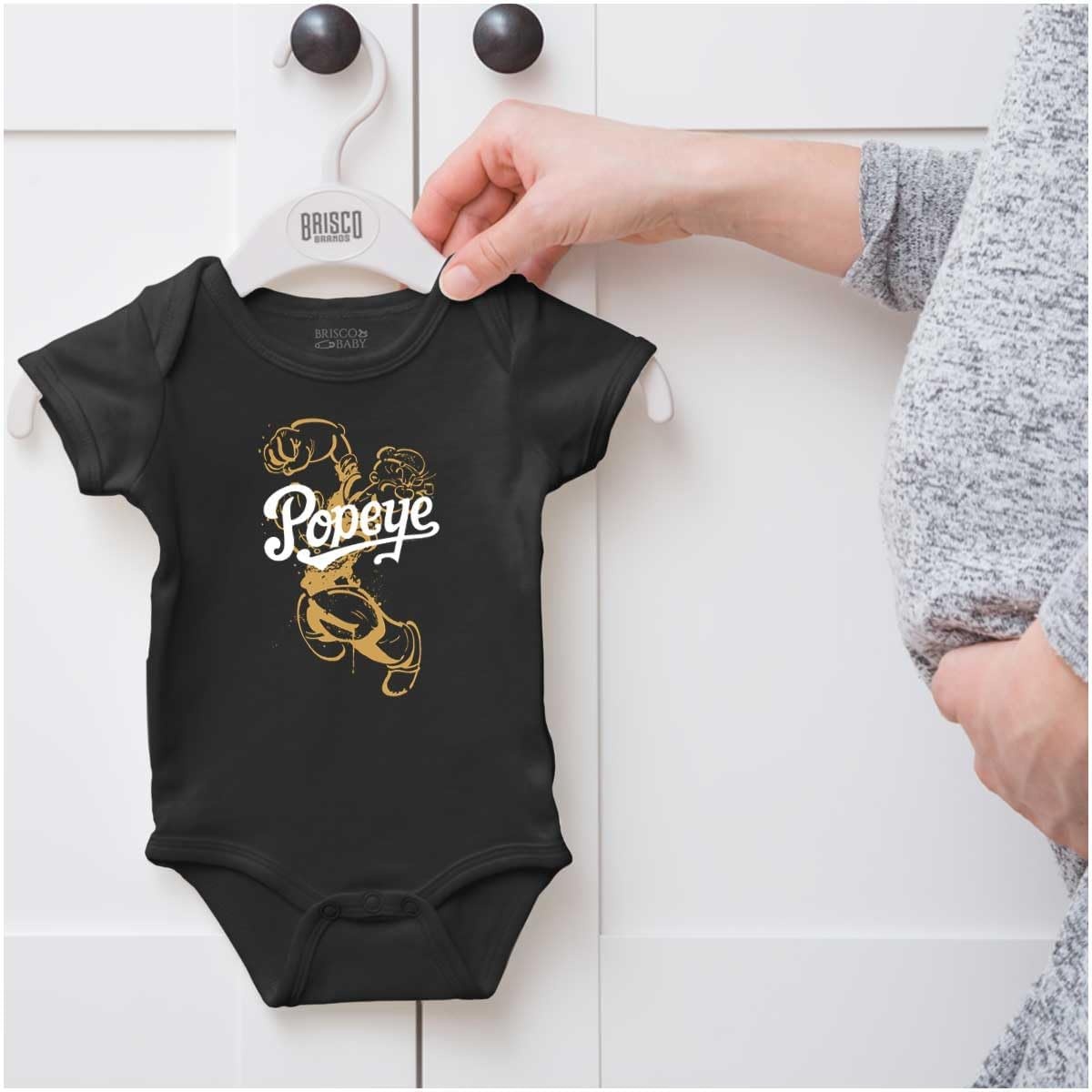 image:imageVintage Popeye The Sailor Man Cartoon Baby Romper Boys or GirlsBlack