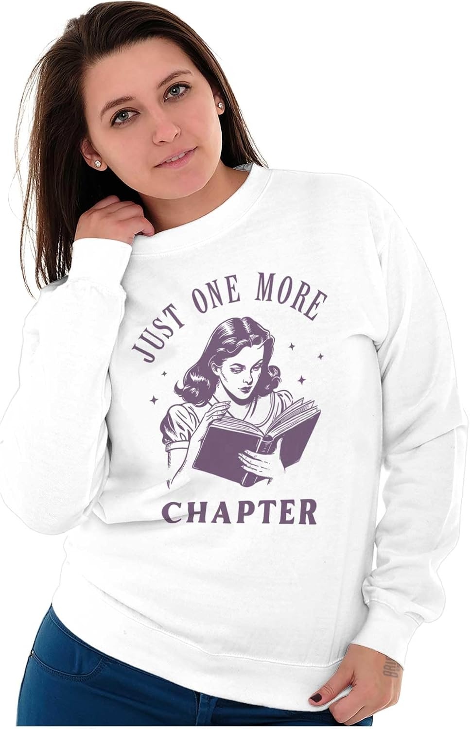 image:imageVintage Reader Just One More Chapter Women Crewneck SweatshirtWhite