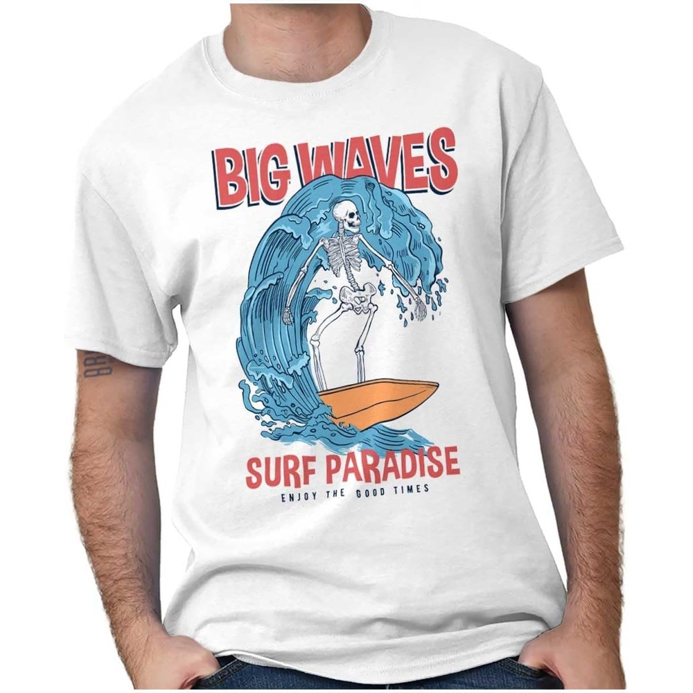image:imageBig Waves Surf Paradise Skeleton Graphic T Shirt Men or WomenWhite