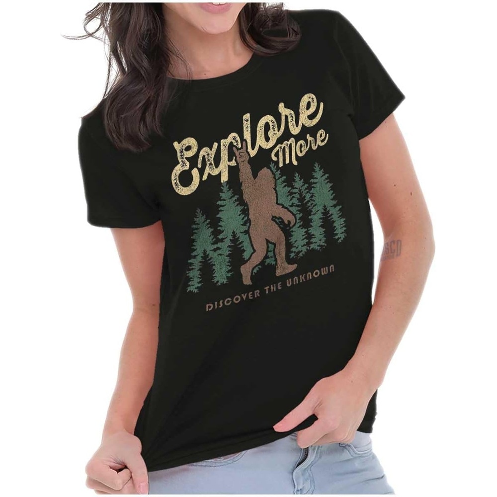 image:imageBigfoot Explore More Nature Outdoors Womens Slim Fit Graphic TeeBlack