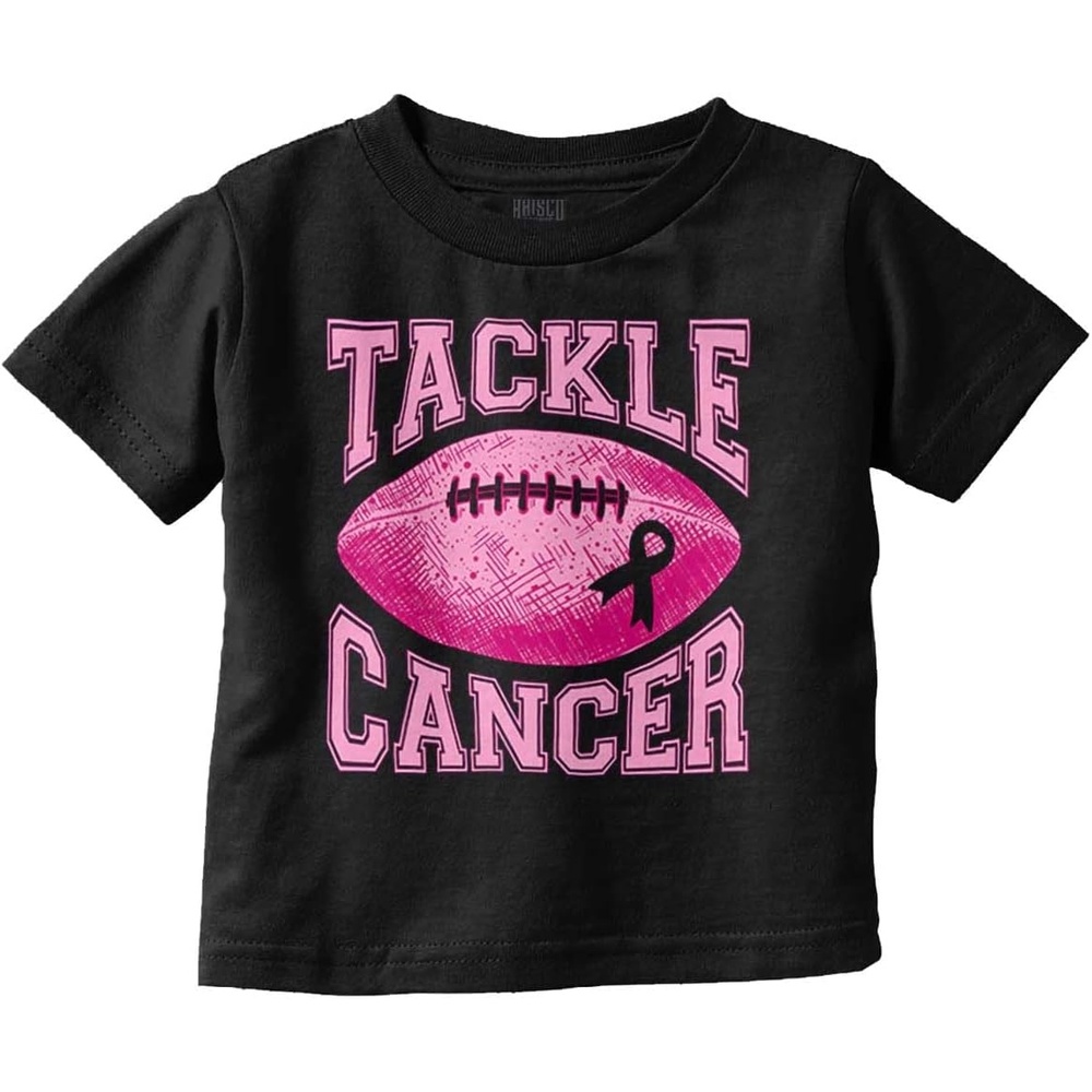 image:imageBreast Cancer Tackle Cancer Football Toddler Baby Girl T ShirtBlack