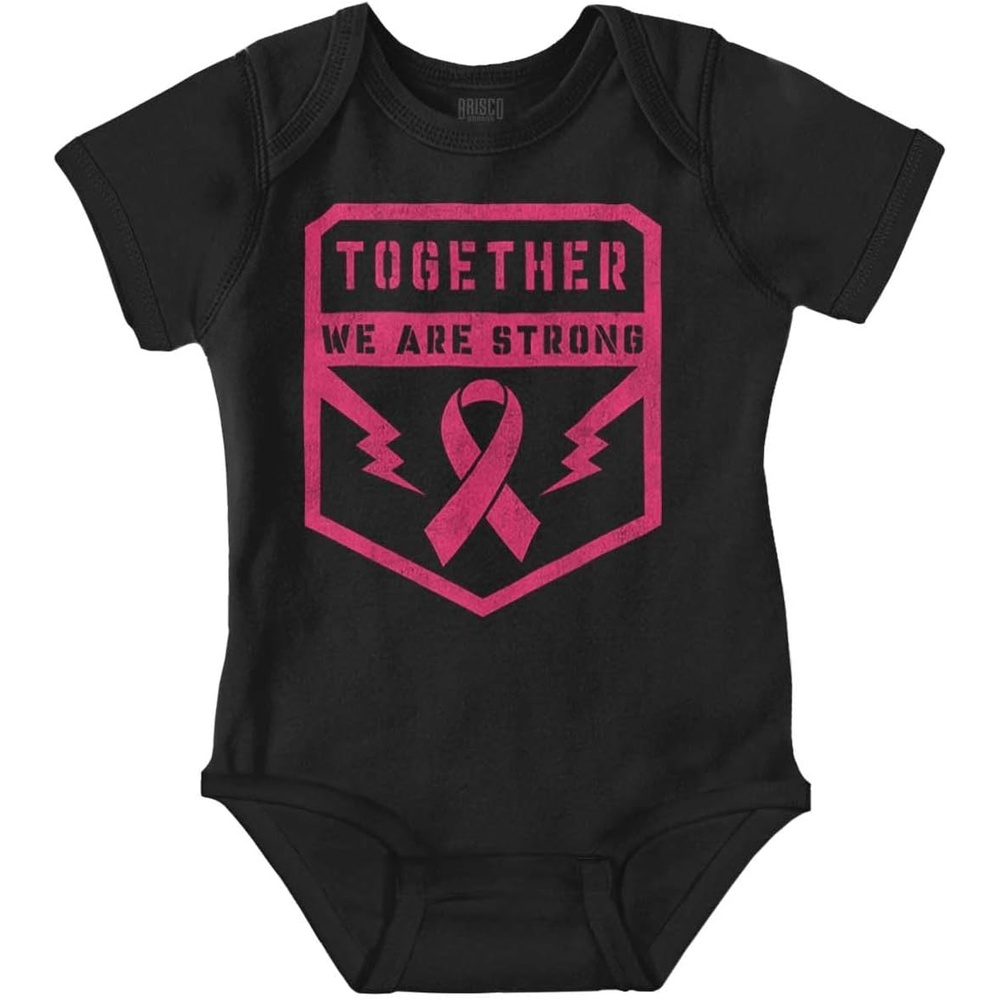 image:imageBreast Cancer Together We Are Strong Baby Bodysuit Jumper GirlsBlack