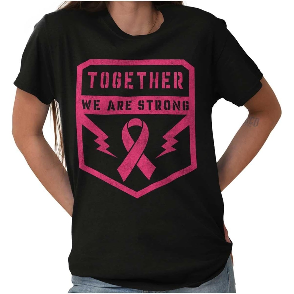 image:imageBreast Cancer Together We are Strong Womens Graphic T Shirt TeesBlack