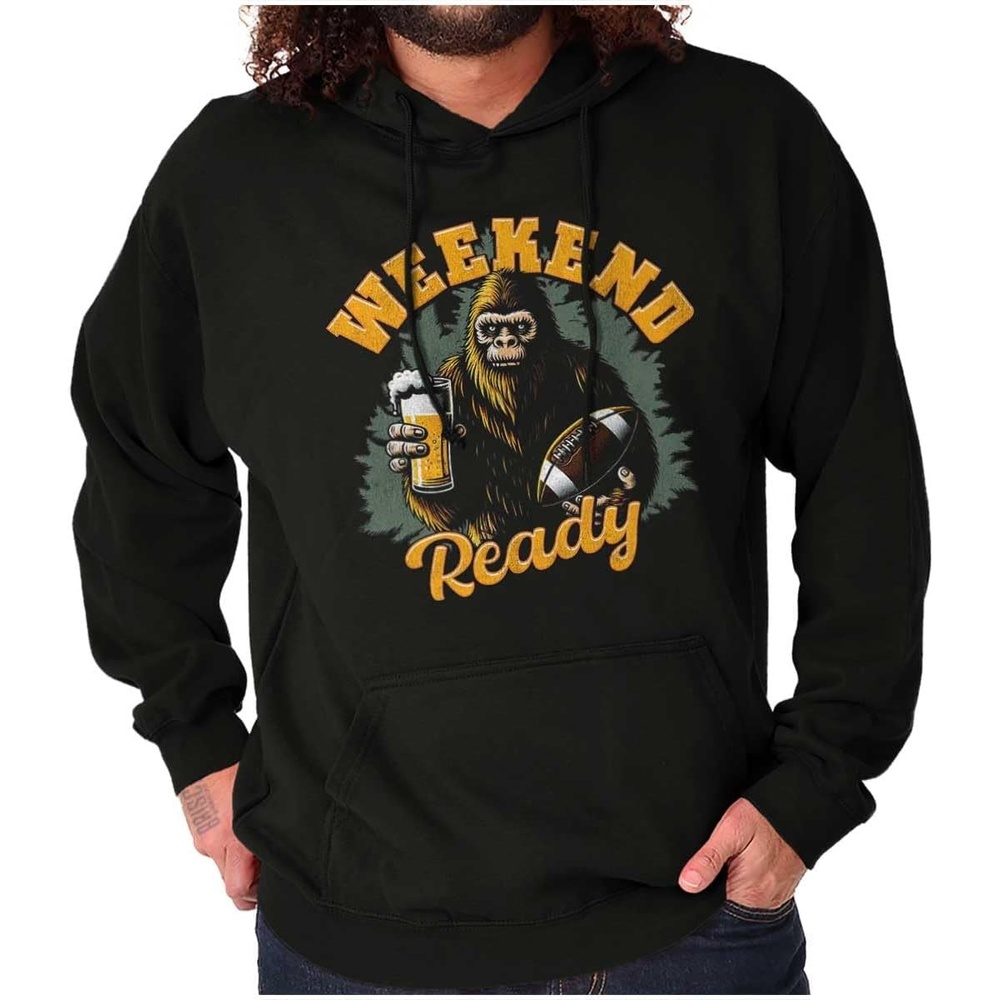 image:imageBrisco Brands Bigfoot Football Weekend Ready Hoodie Hooded Sweatshirt MenBlack