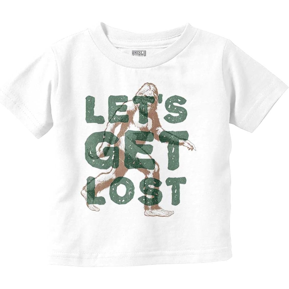 image:imageBrisco Brands Bigfoot Lets Get Lost Outdoors Toddler Baby Graphic T ShirtWhite