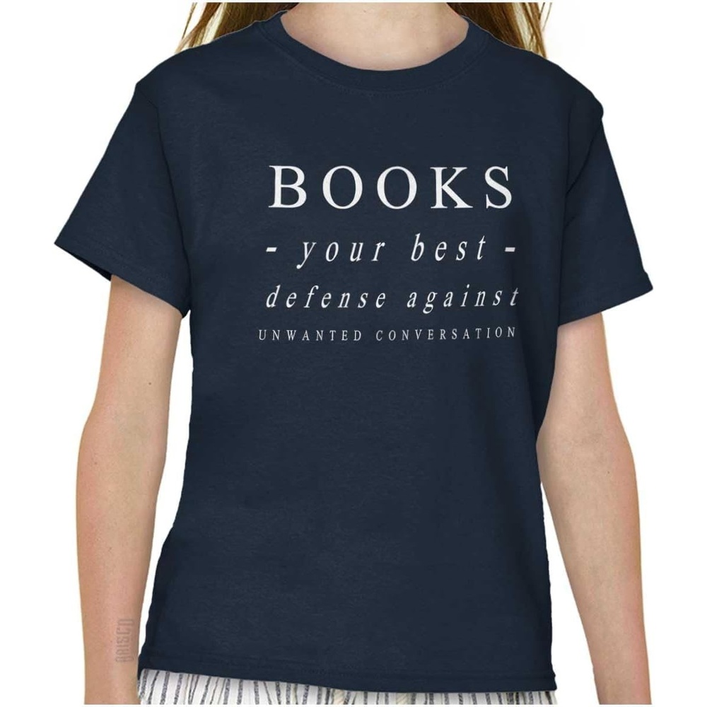 image:imageBrisco Brands Books Defense Against Conversation Crewneck T Shirts Boy Girl