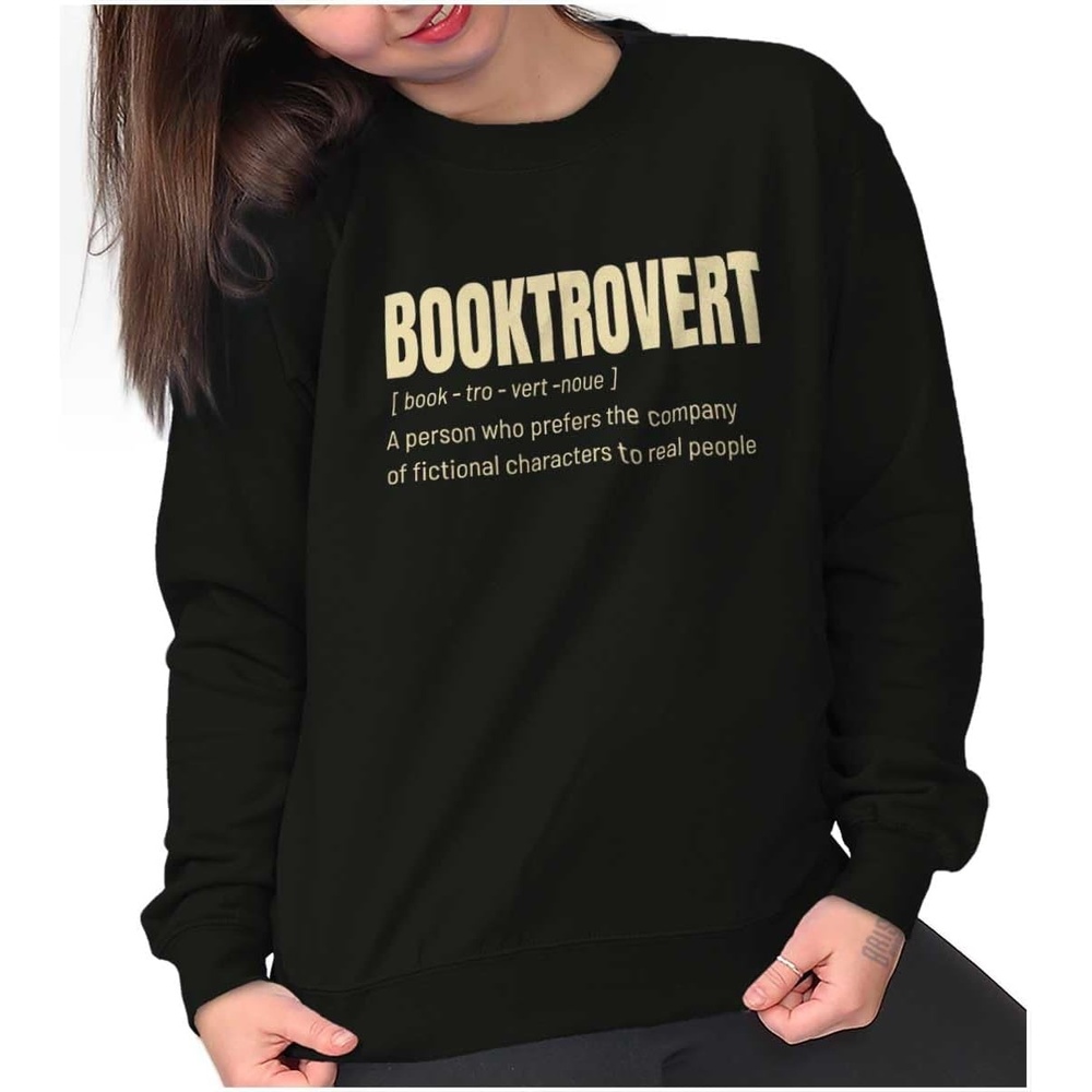 image:imageBrisco Brands Booktrovert Dictionary Definition Sweatshirt for Men or WomenBlack