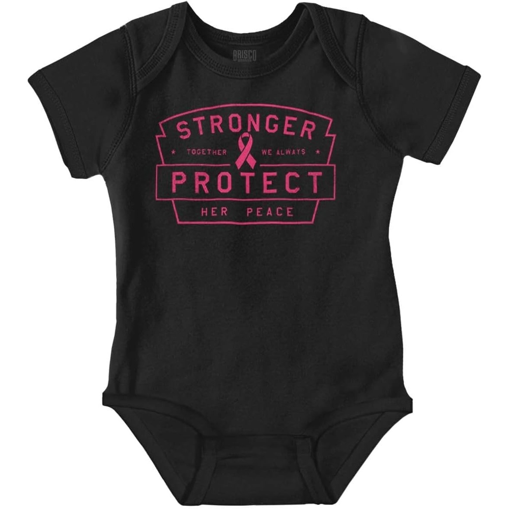image:imageBrisco Brands Breast Cancer Protect Her Peace Baby Bodysuit Jumper GirlsBlack