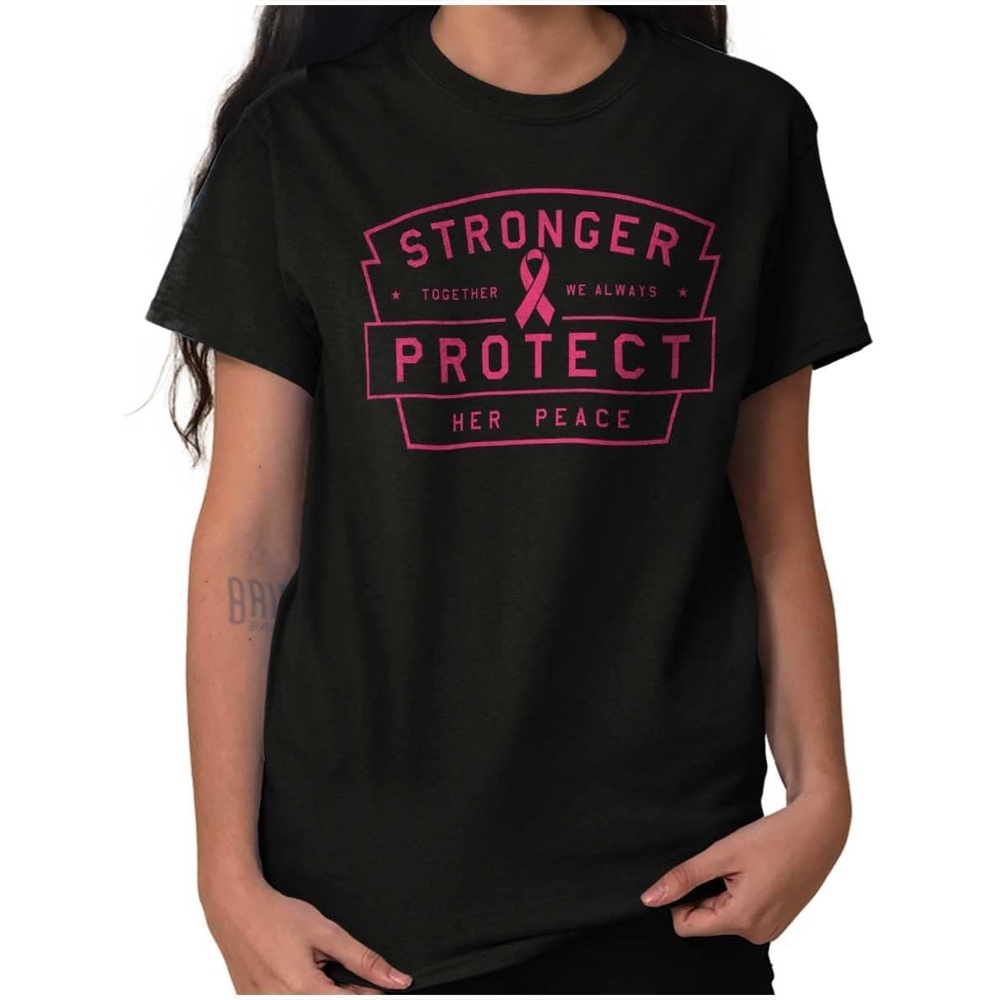 image:imageBrisco Brands Breast Cancer Protect Her Peace Womens Graphic T Shirt TeesBlack
