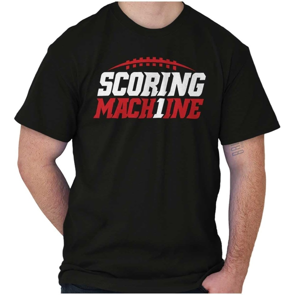 image:imageBrisco Brands Football Num 1 Scoring Machine Graphic T Shirt Men or WomenBlack