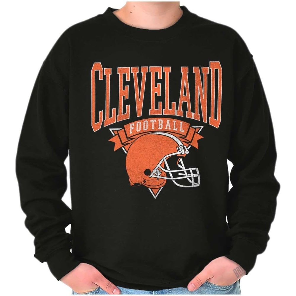 image:imageBrisco Brands Hometown Football Team Fan Helmet Sweatshirt for Men or WomenBlack Cleveland