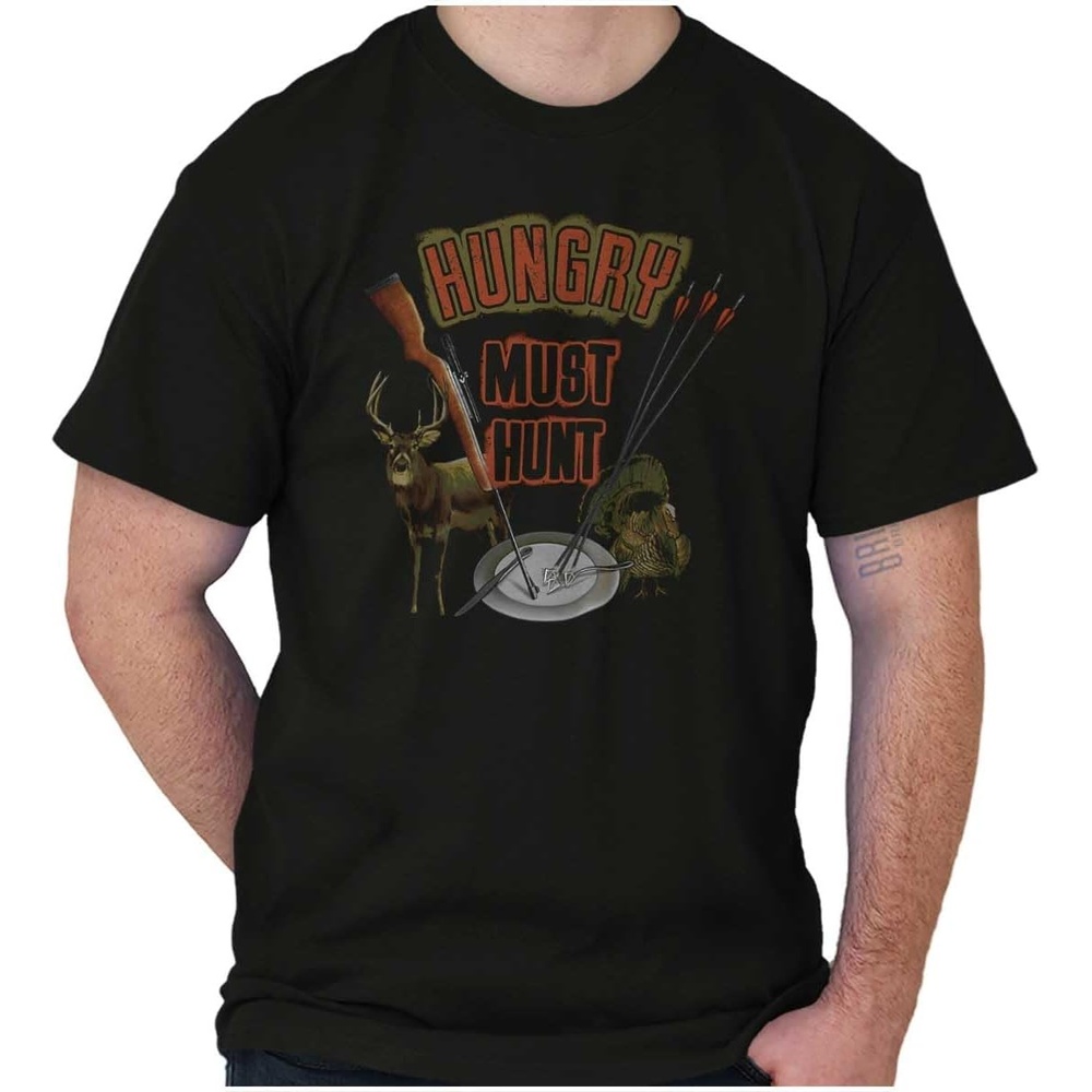 image:imageBrisco Brands Hungry Must Hunt for Food Humor Graphic T Shirt Men or WomenBlack