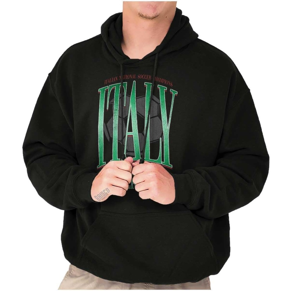image:imageBrisco Brands Italy National Soccer Club Futbol Hoodie Sweatshirt Women MenBlack
