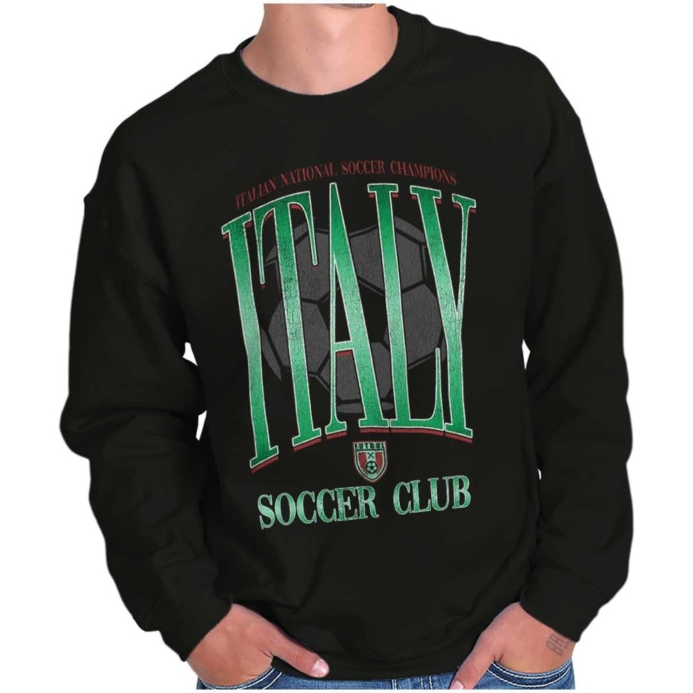 image:imageBrisco Brands Italy National Soccer Club Futbol Sweatshirt for Men or WomenBlack