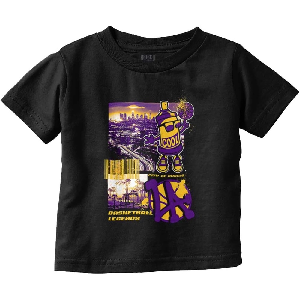 image:imageBrisco Brands Los Angeles Basketball Legends Toddler Baby Graphic T ShirtBlack