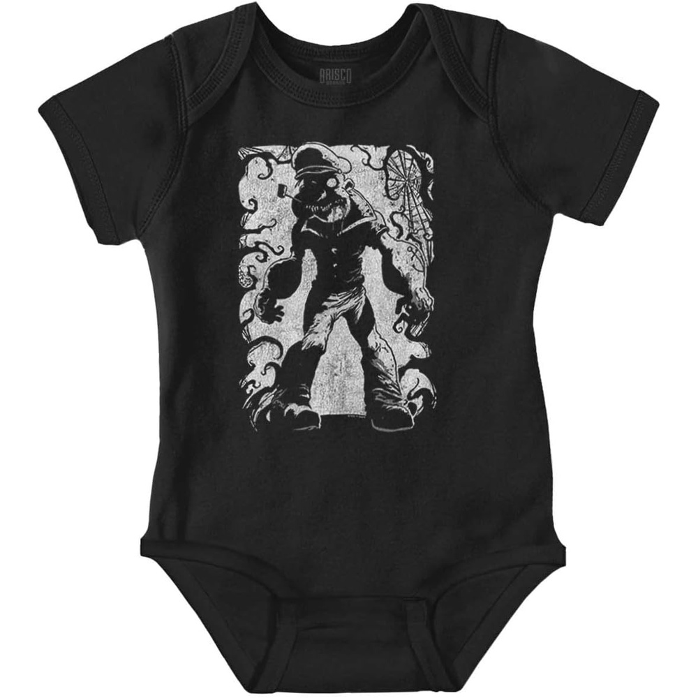 image:imageBrisco Brands Popeye Gothic Halloween Zombie Baby Romper Boys or GirlsBlack