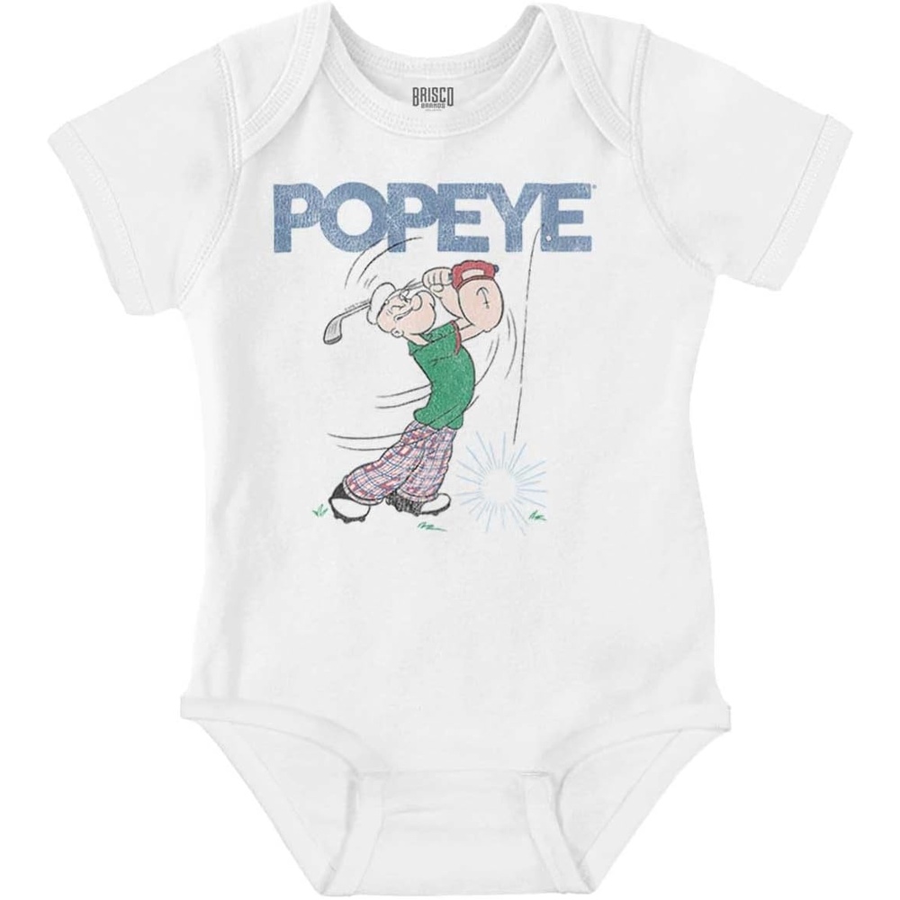 image:imageBrisco Brands Popeye The Sailor Man Golf Swing Baby Romper Boys or GirlsWhite