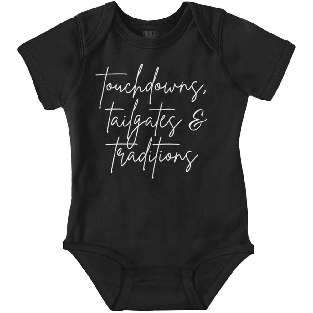 image:imageBrisco Brands Touchdowns Tailgates Traditions Baby Romper Boys or GirlsBlack