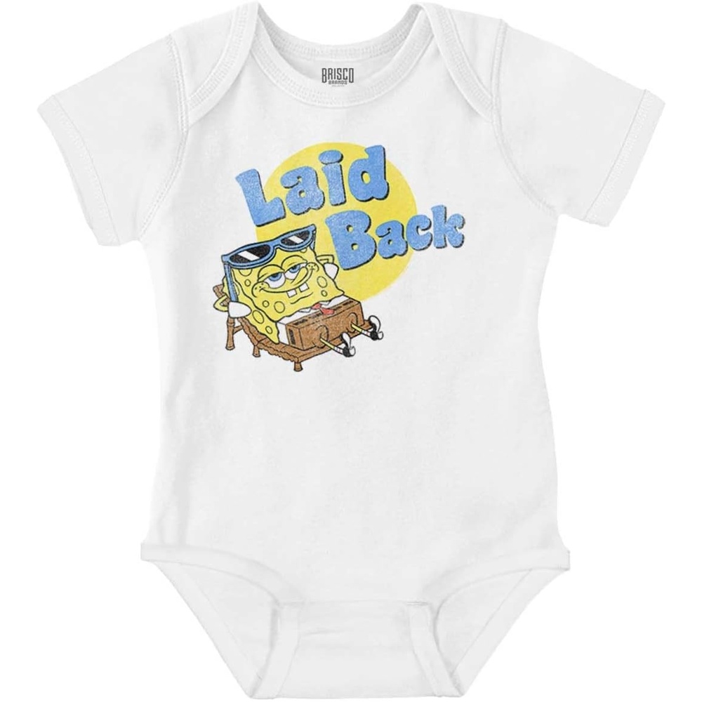 image:imageChill SpongeBob SquarePants Laid Back Baby Romper Boys or GirlsWhite