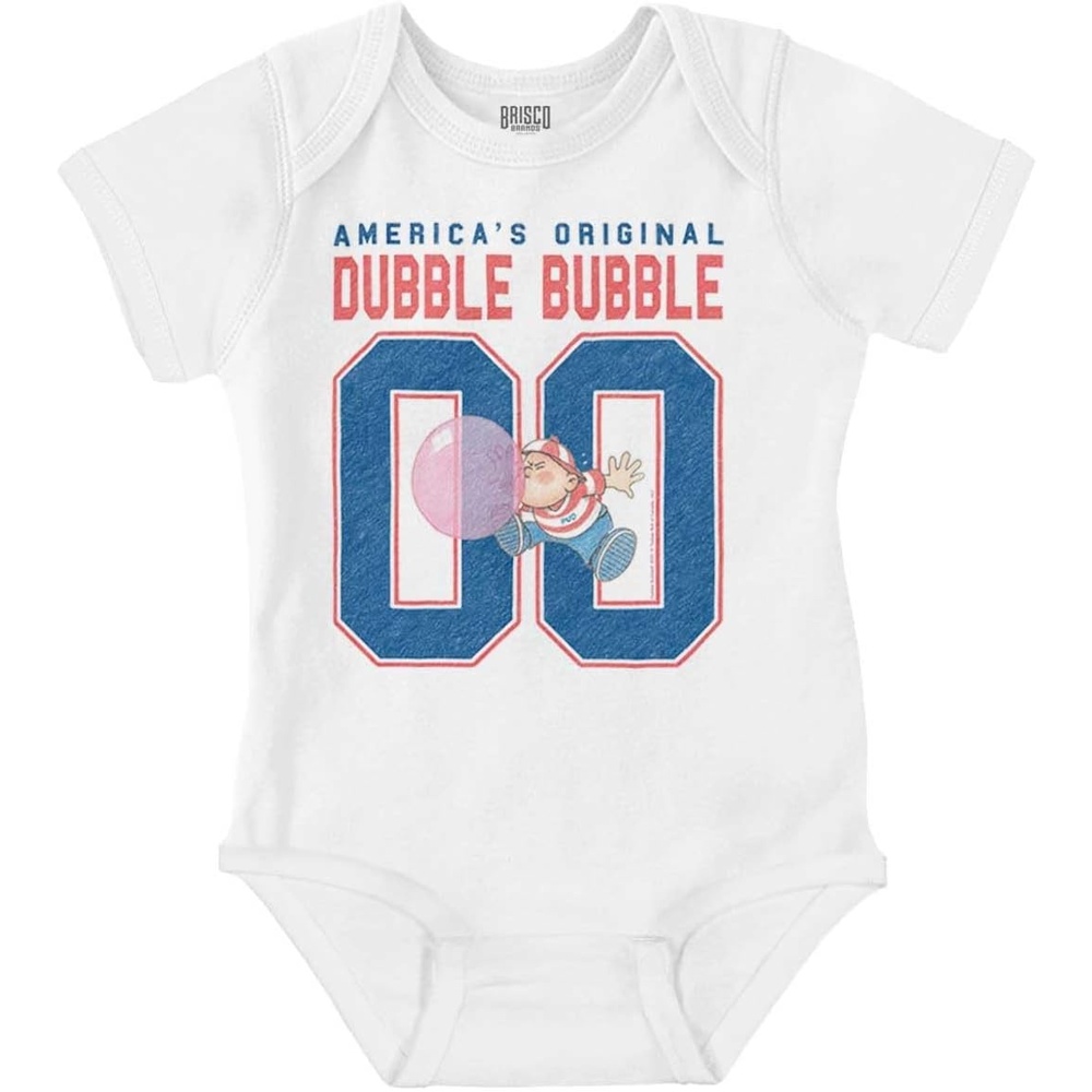 image:imageDubble Bubble Baseball Number Jersey Baby Romper Boys or GirlsWhite  America 00