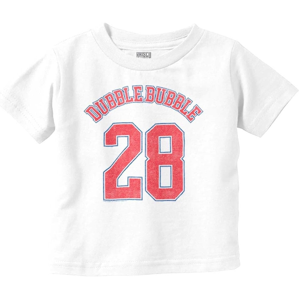 image:imageDubble Bubble Baseball Number Jersey Toddler Baby Graphic T ShirtWhite 28 Jersey