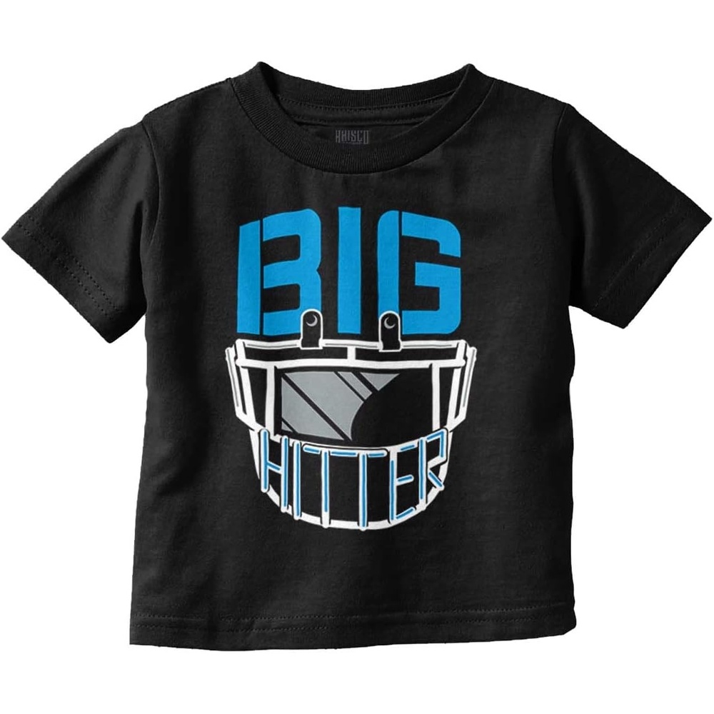 image:imageFootball Helmet Big Hitter Sports Fan Toddler Baby Graphic T ShirtBlack