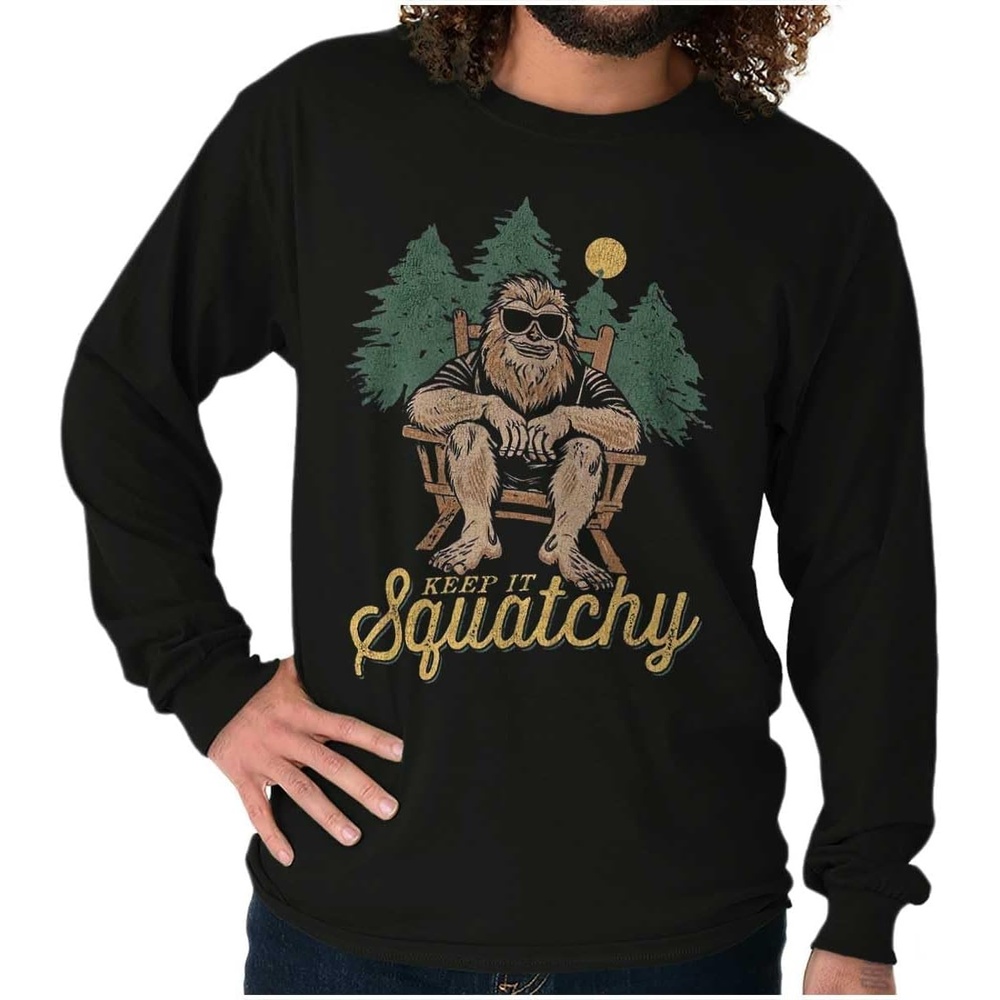 image:imageFunny Bigfoot Keep It Squatchy Long Sleeve Tshirt Men WomenBlack
