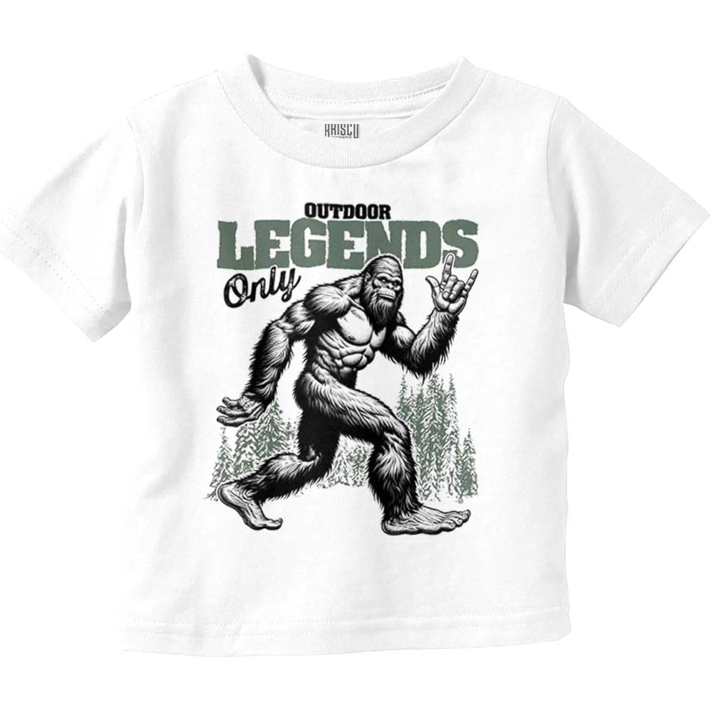 image:imageFunny Bigfoot Outdoor Legends Only Toddler Baby Boy T ShirtWhite